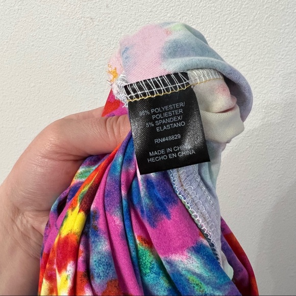 Plus Size Rainbow Tie Dye Strapless Romper Sz 4X - Picture 13 of 15